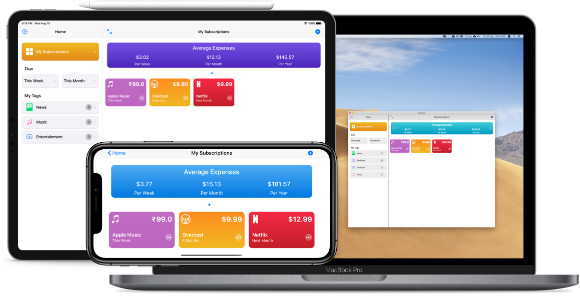 Subtrack running across Apple devices